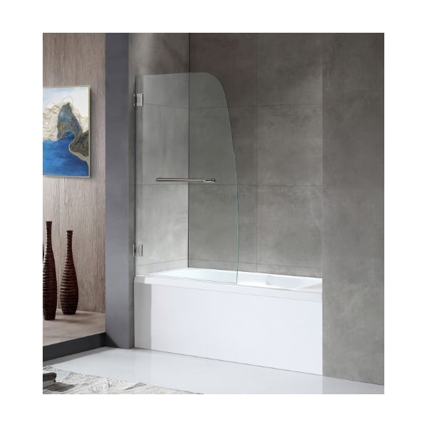 Anzzi Grand Series 30 in. by 55 in. Frameless Hinged Tub Door in Chrome SD-AZ10-01CH - main
